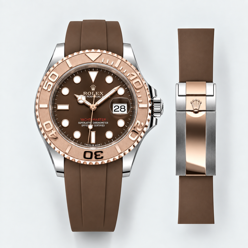 FKM Rubber Strap for Rolex Yacht-Master on Bracelet - Mocha
