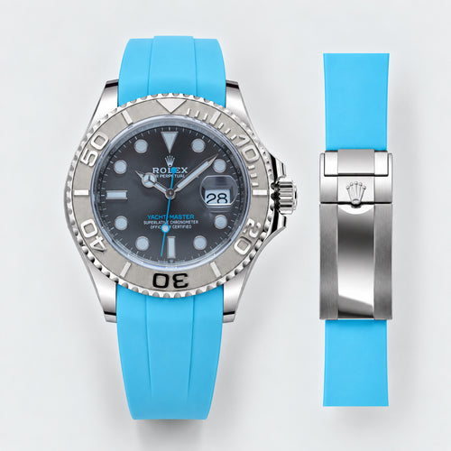 FKM Rubber Strap for Rolex Yacht-Master on Bracelet - Miami Blue
