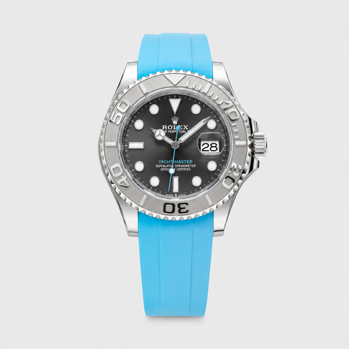 Rubber Strap for Rolex Yacht-Master on Bracelet - Miami Blue