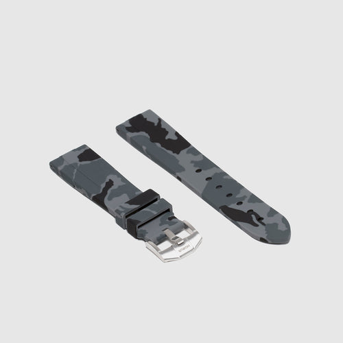 20mm Lug Width Rubber Strap - Graphite Camo