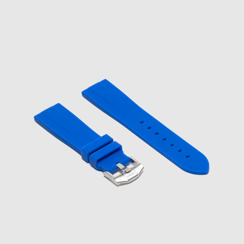 20mm Lug Width Rubber Strap - Gulfstream Blue