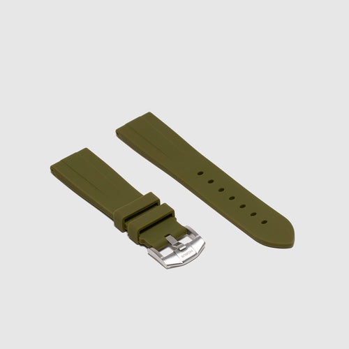 20mm Lug Width Rubber Strap - Olive Green