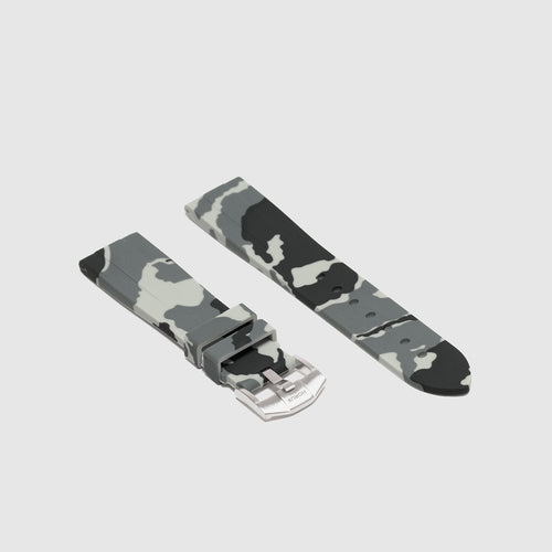 20mm Lug Width Rubber Strap - Snow Camo