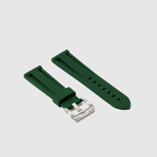 22mm Lug Width Rubber Strap - Forest Green