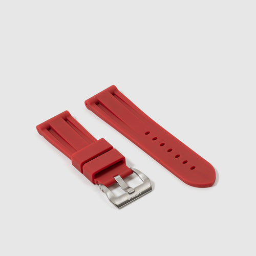 24mm Lug Width Rubber Strap - Bordeaux Red