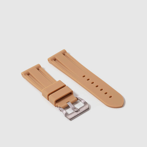 24mm Lug Width Rubber Strap - Desert Sand