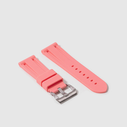 24mm Lug Width Rubber Strap - Flamingo Pink