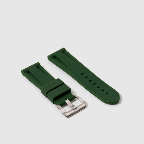 24mm Lug Width Rubber Strap - Forest Green