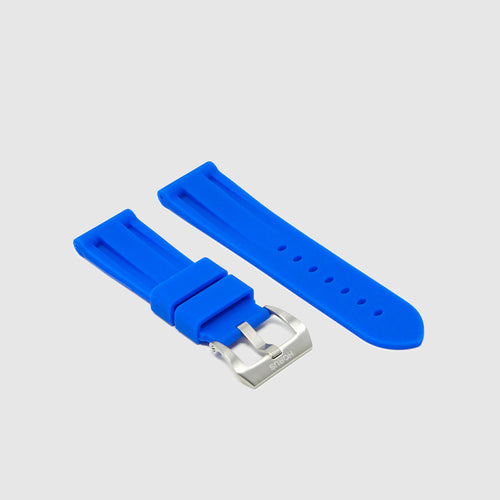 24mm Lug Width Rubber Strap - Gulfstream Blue