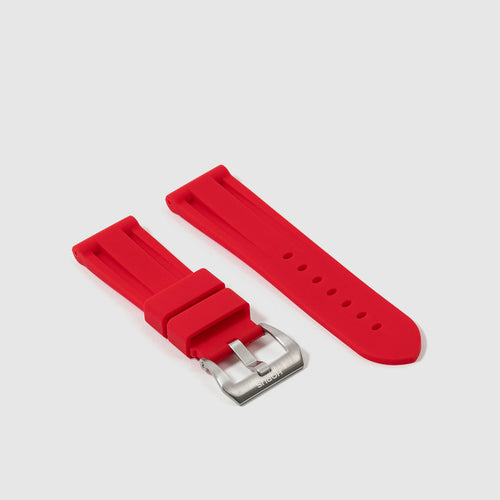 24mm Lug Width Rubber Strap - Heat Red