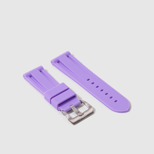 24mm Lug Width Rubber Strap - Lavender Purple