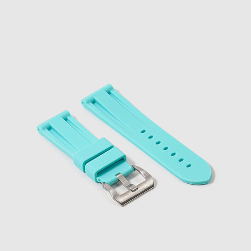 24mm Lug Width Rubber Strap - Seafoam Blue