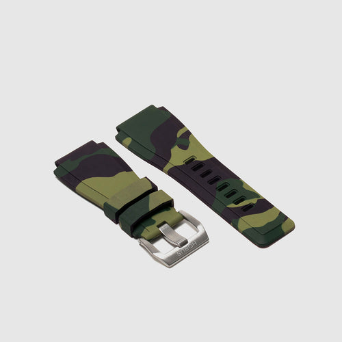 Rubber Strap for Bell & Ross BR-01 - Green Camo