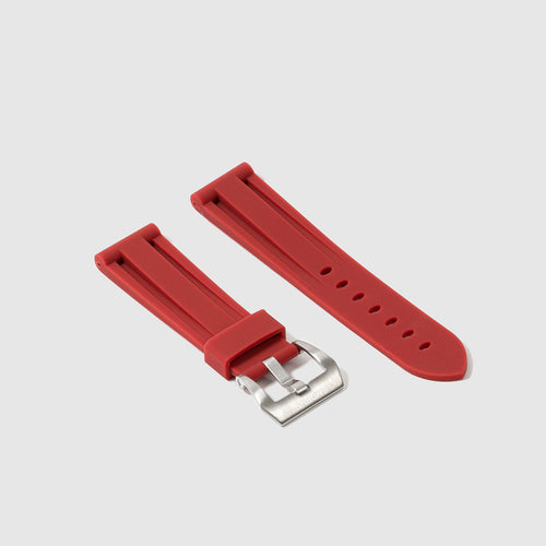 Rubber Strap for Bell & Ross V2-93 - Bordeaux Red