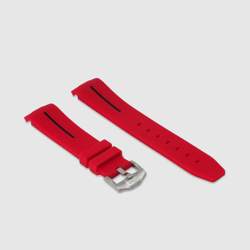 Rubber Strap for Swatch x Omega Moonswatch - Corsa Red & Black