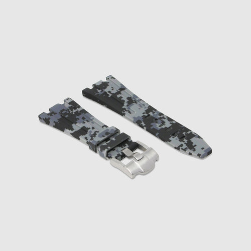 Rubber Strap for Audemars Piguet Diver - Graphite Digi Camo