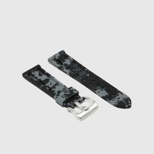 Rubber Strap for Bell & Ross V2-93 - Graphite Digi Camo