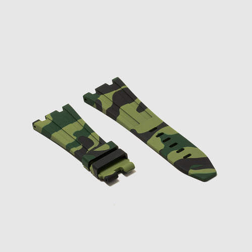 Rubber Strap for Audemars Piguet 42mm Royal Oak Offshore (Tang Buckle) - Green Camo