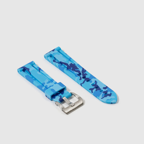 Rubber Strap for Bell & Ross V2-93 - Miami Blue Camo