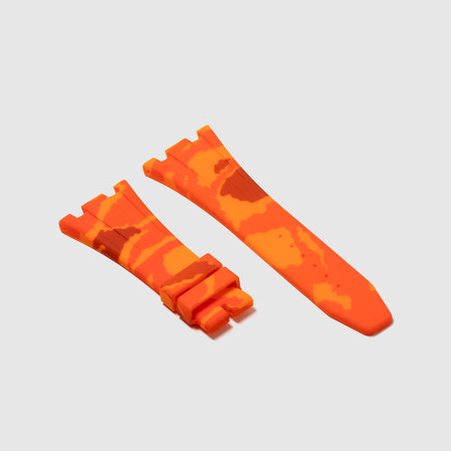 Rubber Strap for Audemars Piguet 42mm Royal Oak Offshore (Deployant Clasp) - Orange Camo