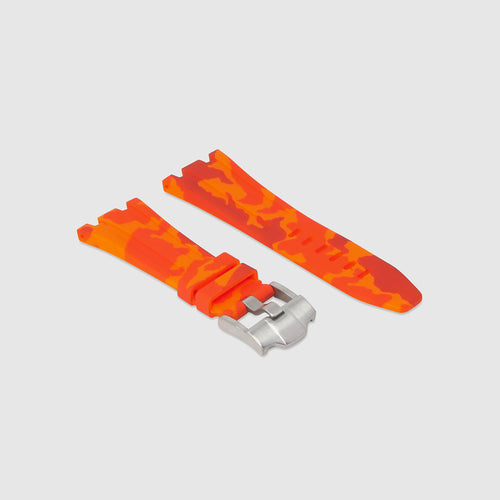 Rubber Strap for Audemars Piguet Diver - Orange Camo