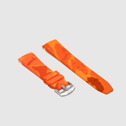 Rubber Strap for Omega Speedmaster - Orange Camo