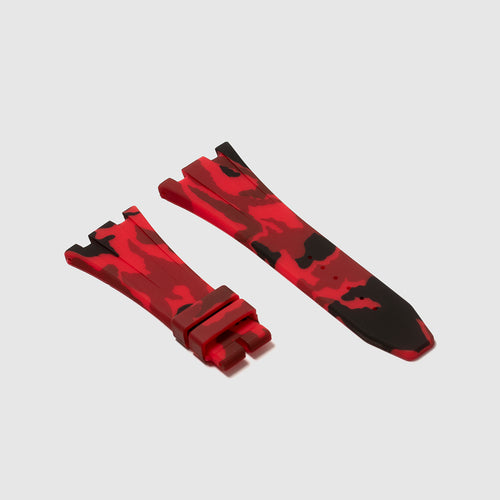 Rubber Strap for Audemars Piguet 42mm Royal Oak Offshore (Deployant Clasp) - Red Camo