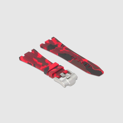 Rubber Strap for Audemars Piguet Diver - Red Camo