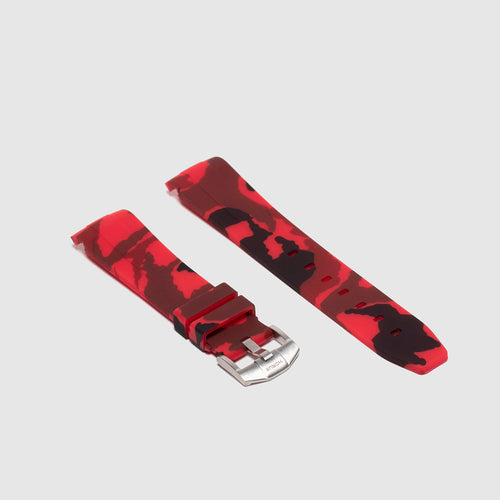 Rubber Strap for Omega Speedmaster - Red Camo