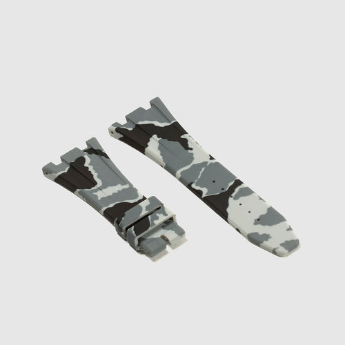 Rubber Strap for Audemars Piguet 42mm Royal Oak Offshore (Deployant Clasp) - Snow Camo