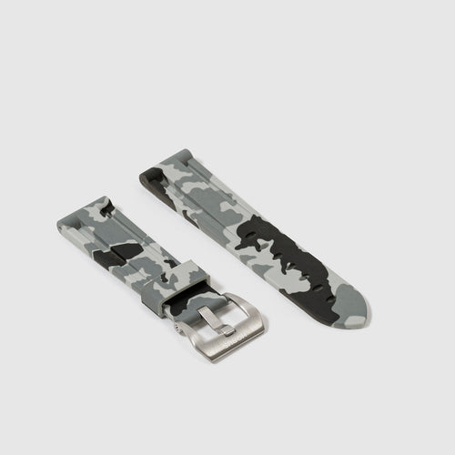 Rubber Strap for Tag Heuer Monza Calibre 17 - Snow Camo